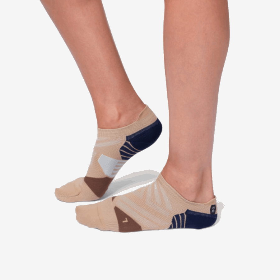 ランニング ロー ソックス ローズブラウン グレー